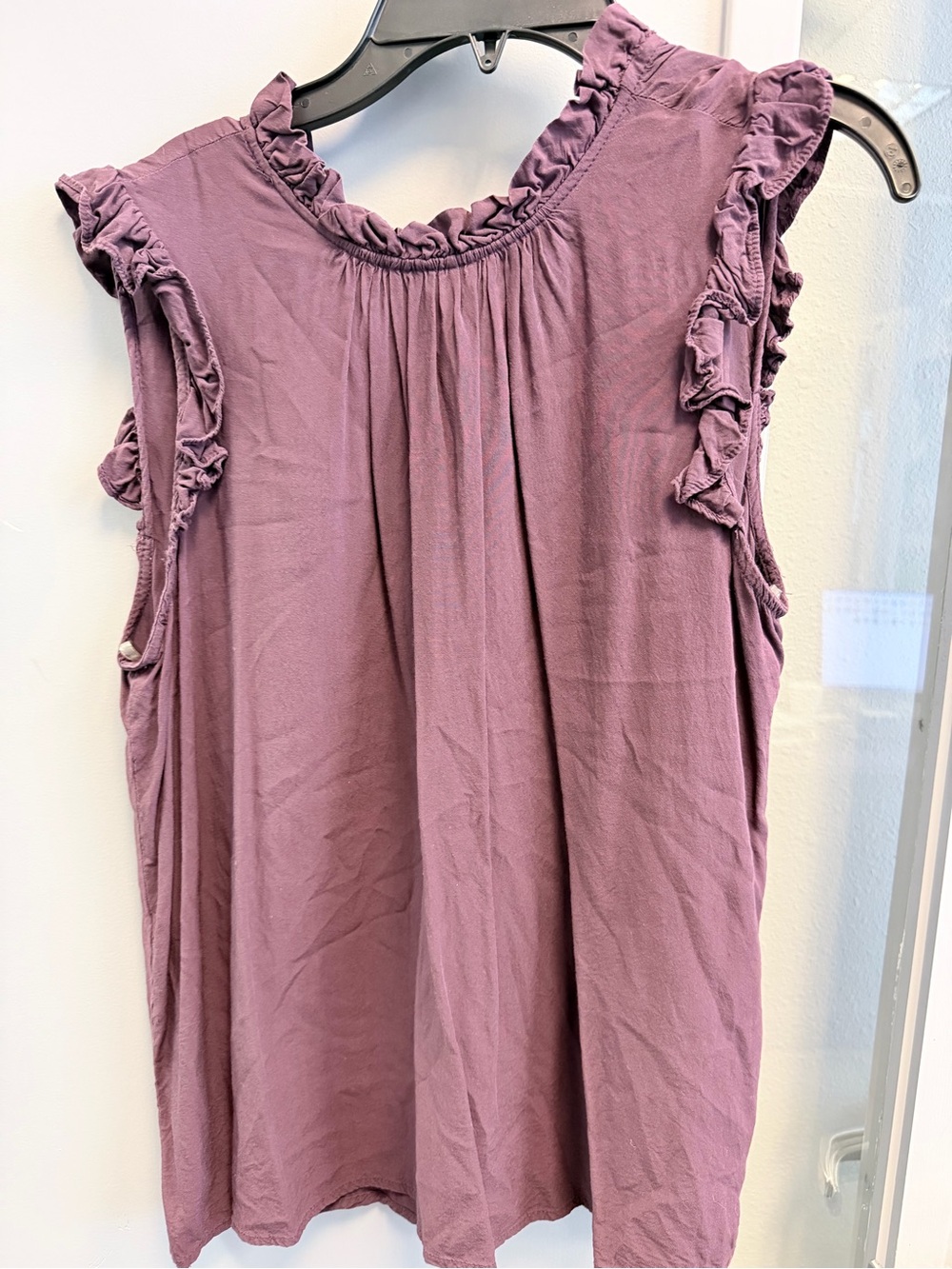 Staccato Mauve Ruffle Trim Sleeveless Top